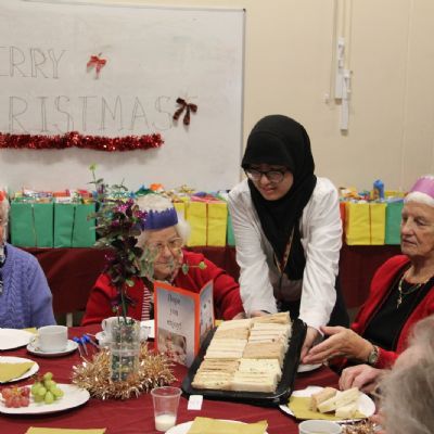 Student Serving Food